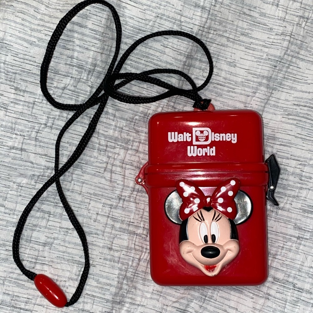 Minnie Mouse red drybox lanyard Walt Disney world